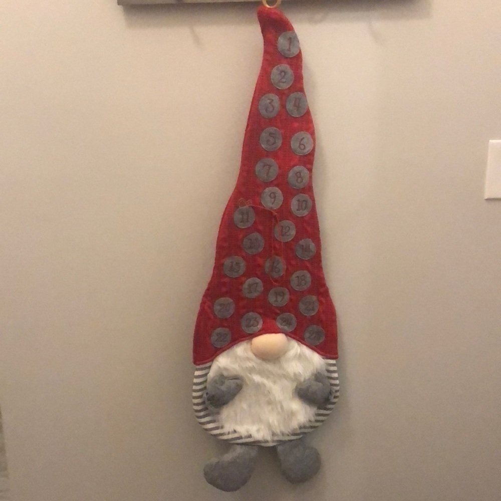 Gnome Christmas Advent Calendar Hanging Holiday Teachers Office Countdown Door